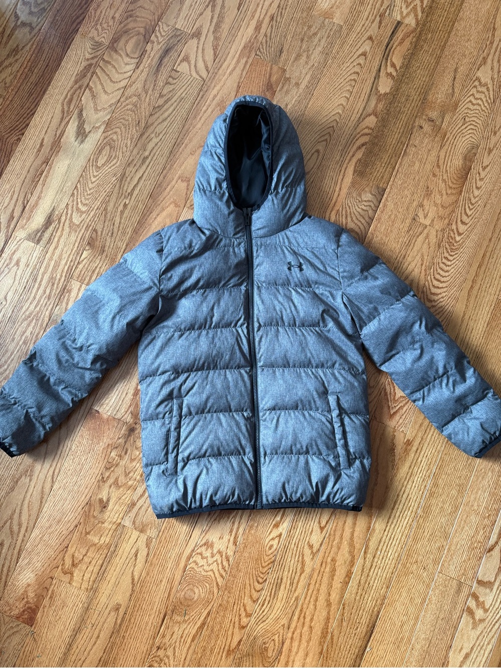 Under Armour Boys' Gray Hooded Puffer Jacket